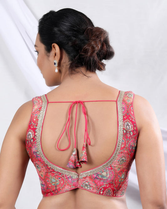 Beautiful Dola Silk Readymade Saree Blouse – Elegant Padded Blouse for Women