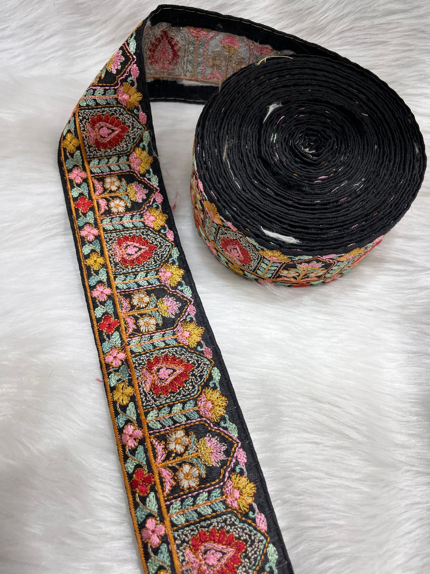 Fancy Thread Work Designer Lace Borders – 9 Meters, 2-Inch Width, Handcrafted Elegance | Multi