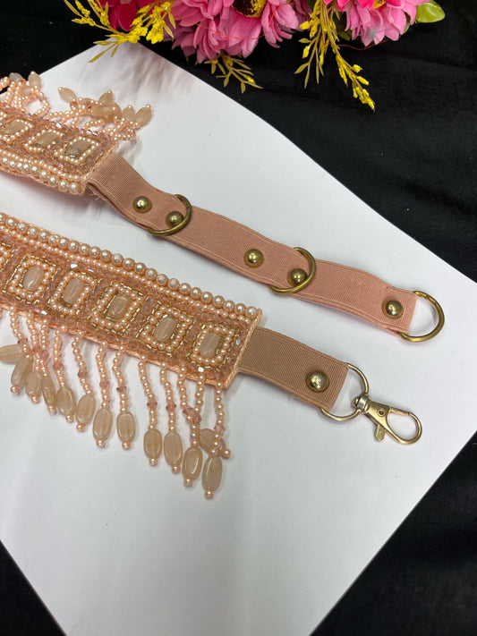 Pearl Beaded Crystal Handcrafted Waist Belt – Festive & Ethnic Style Accessory