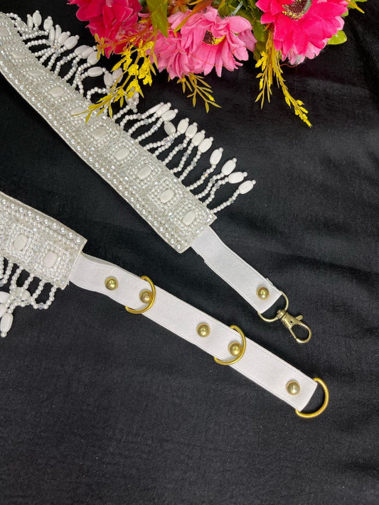Pearl Beaded Crystal Handcrafted Waist Belt – Festive & Ethnic Style Accessory