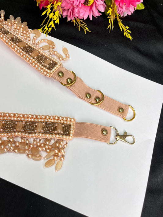 Pearl Beaded Crystal Handcrafted Waist Belt – Festive & Ethnic Style Accessory