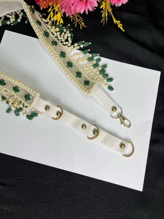 Pearl Beaded Crystal Handcrafted Waist Belt – Festive & Ethnic Style Accessory