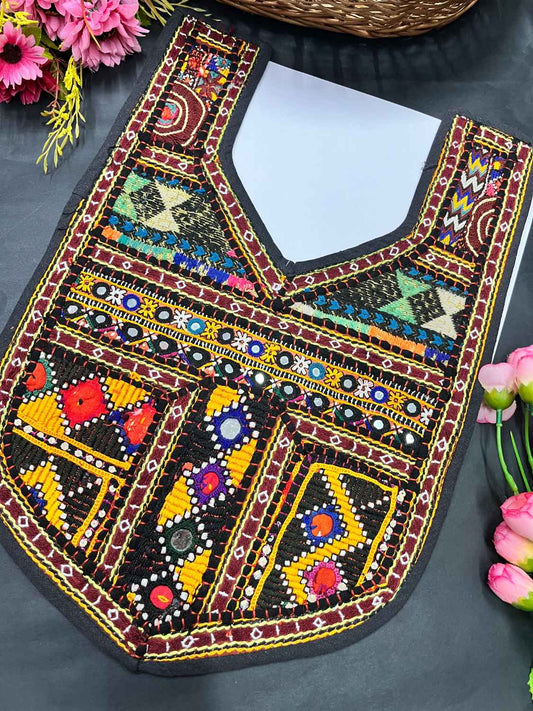 Handcrafted Kutchi Work Neck Patch – Traditional Embroidered Design | Multi