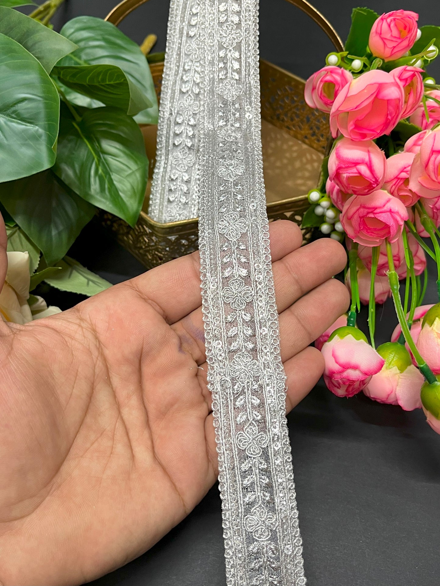 Sequence Embroidery Lace Trim – 9 Meter, 1.5 Inch Width Size