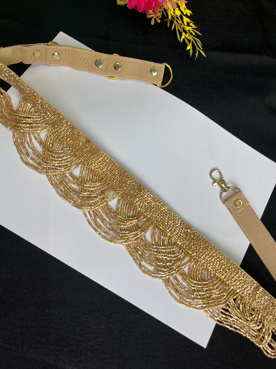 Beaded Handcrafted Waist Belt – Traditional Ethnic Mirror Style