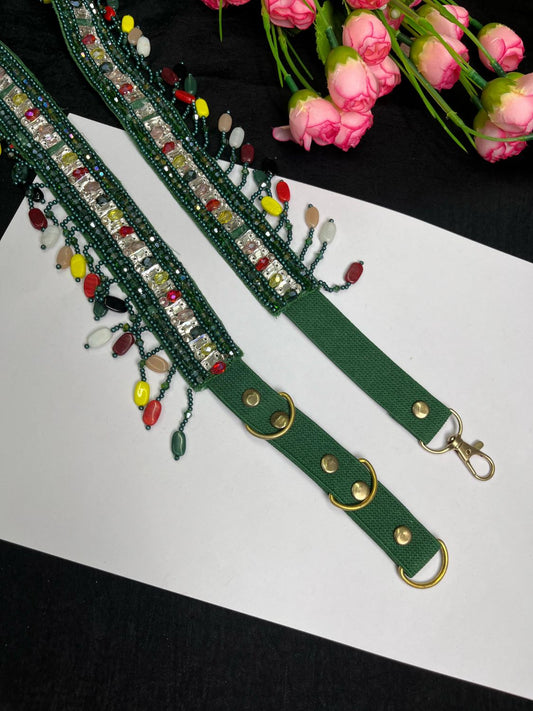 Crystal Handcrafted Waist Belt – Elegant Beaded Ethnic Accessory for Women