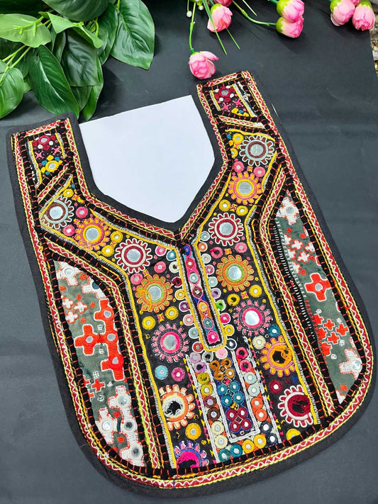 Handcrafted Kutchi Work Neck Patch for Kurtis, Tops & Dresses – Navratri Neck Patch Design | Design 3