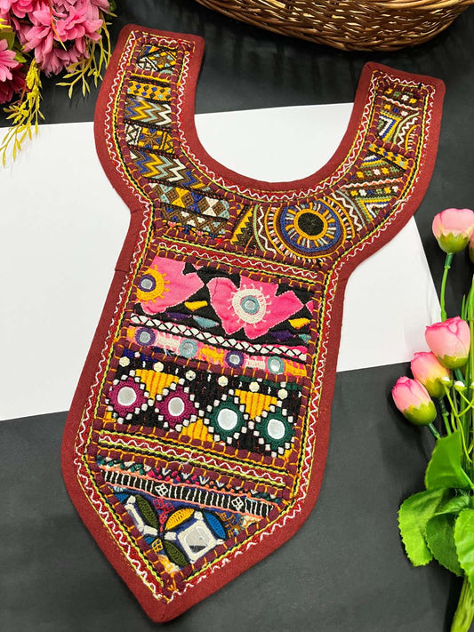 Handcrafted Kutchi Work Neck Patch – Traditional Embroidered Design | Multi
