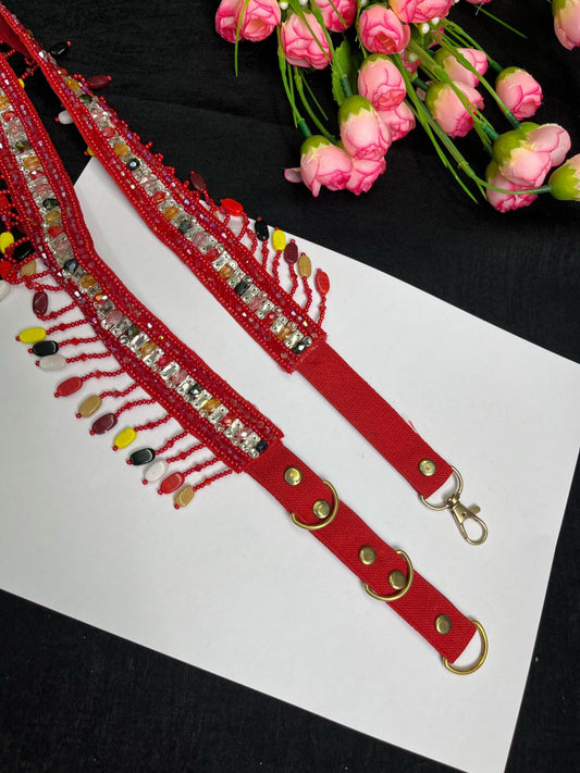 Crystal Handcrafted Waist Belt – Elegant Beaded Ethnic Accessory for Women