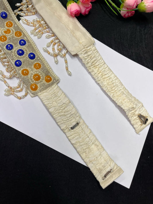 Pearl Hand Embroidered Waist Belt – Elegant Ethnic Accessory for Festive & Bridal Wear