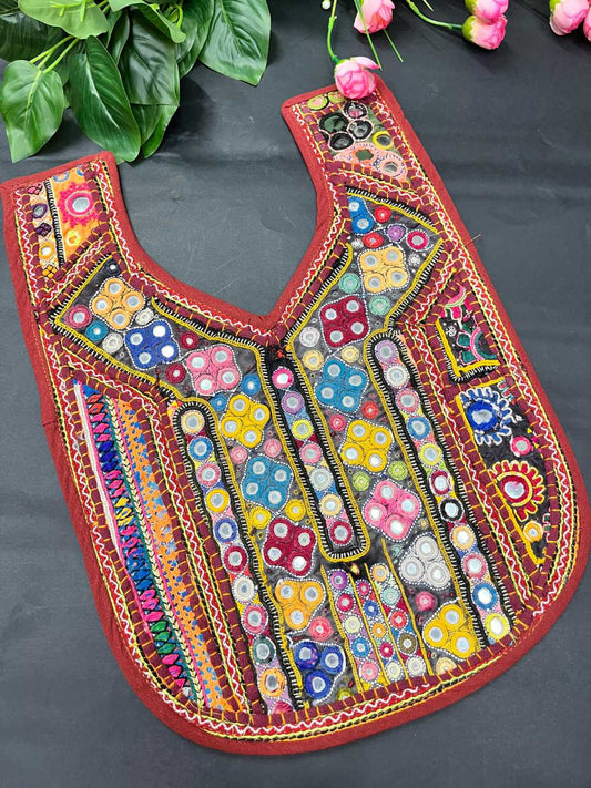 Handcrafted Kutchi Work Neck Patch for Kurtis, Tops & Dresses – Navratri Neck Patch Design | Design 4