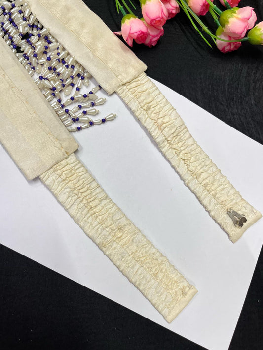Pearl Hand Embroidered Waist Belt – Elegant Ethnic Accessory for Festive & Bridal Wear