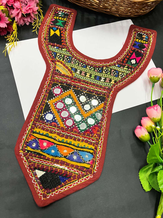 Handcrafted Kutchi Work Neck Patch – Traditional Embroidered Design | Multi