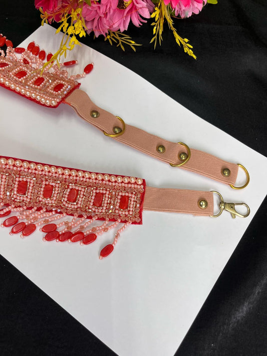 Pearl Beaded Crystal Handcrafted Waist Belt – Festive & Ethnic Style Accessory