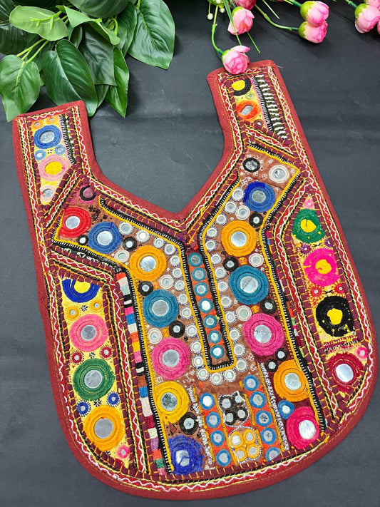 Handcrafted Kutchi Work Neck Patch for Kurtis, Tops & Dresses – Navratri Neck Patch Design | Design 6