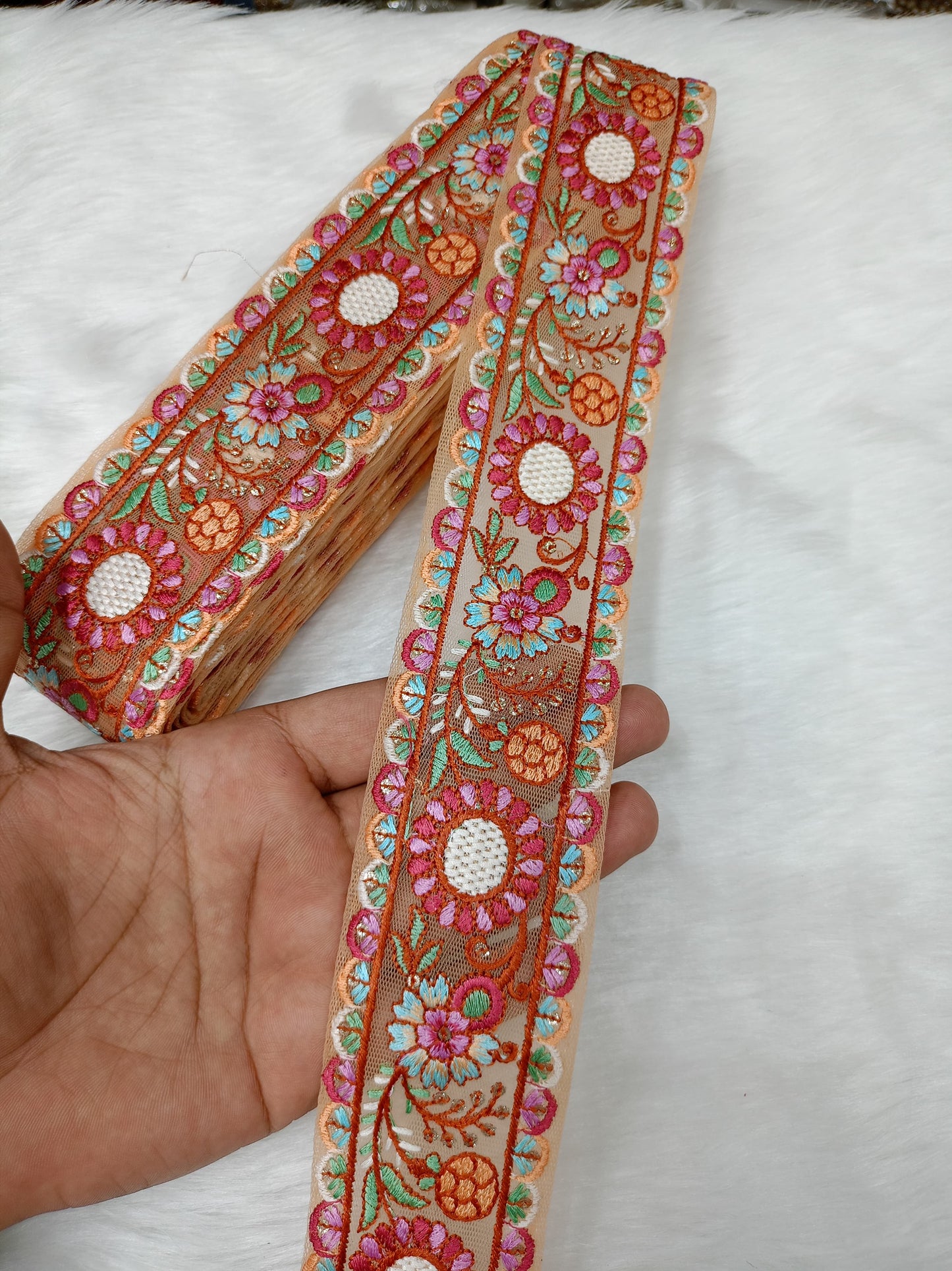Beautiful 9-Meter Multicolored Embroidery Lace