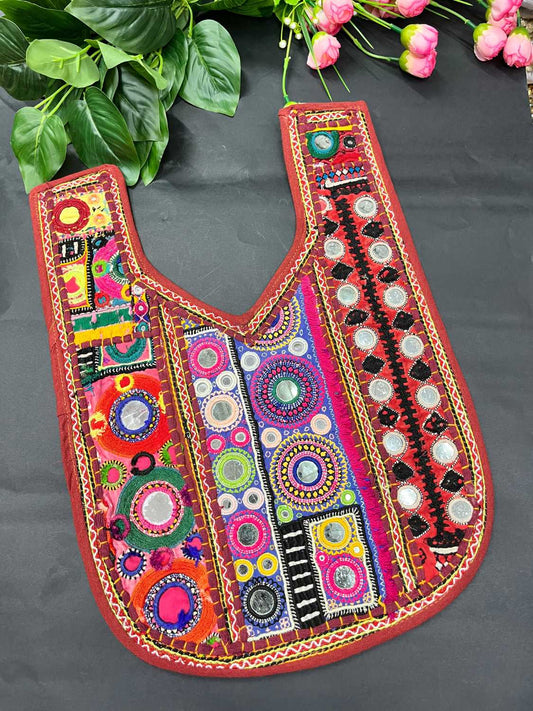 Handcrafted Kutchi Work Neck Patch for Kurtis, Tops & Dresses – Navratri Neck Patch Design | Design 7