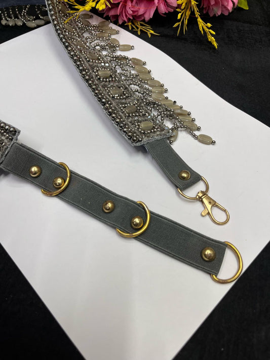 Pearl Beaded Crystal Handcrafted Waist Belt – Festive & Ethnic Style Accessory