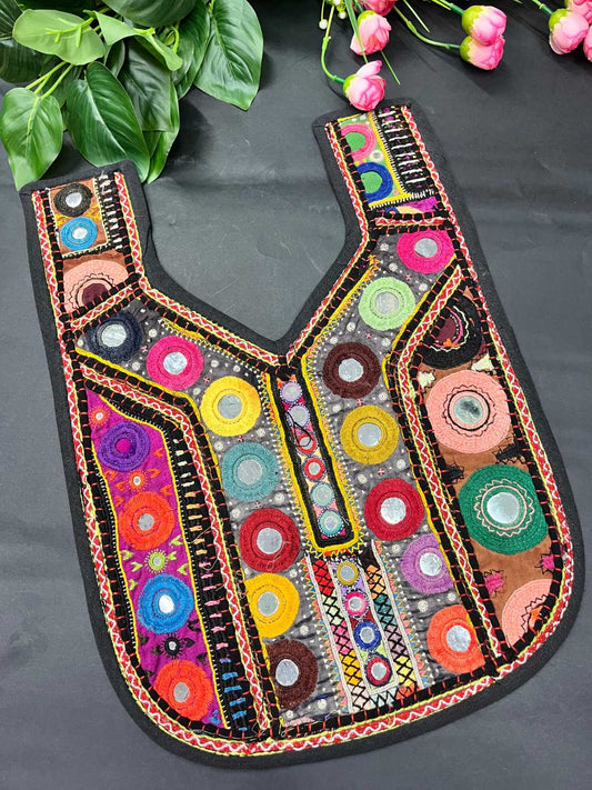 Handcrafted Kutchi Work Neck Patch for Kurtis, Tops & Dresses – Navratri Neck Patch Design | Design 8