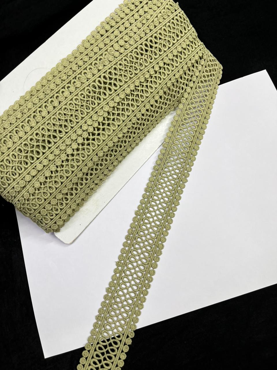 Cutwork Cotton Hakoba Lace – Premium 1.5 Inch Imported Decorative Border for Sarees, Dresses & Ethnic Wear (9 Meter)