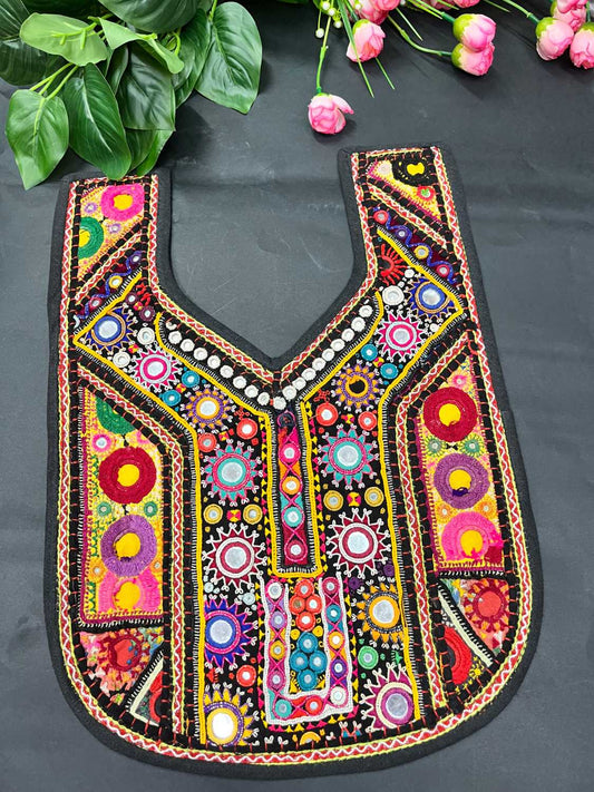 Handcrafted Kutchi Work Neck Patch for Kurtis, Tops & Dresses – Navratri Neck Patch Design | Design 9