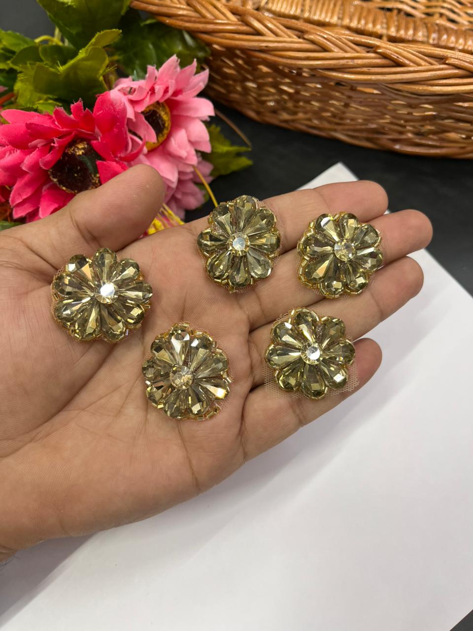 Handmade Crystal Patch – Elegant Designer Patch for Ethnic & Contemporary Wear | Antique