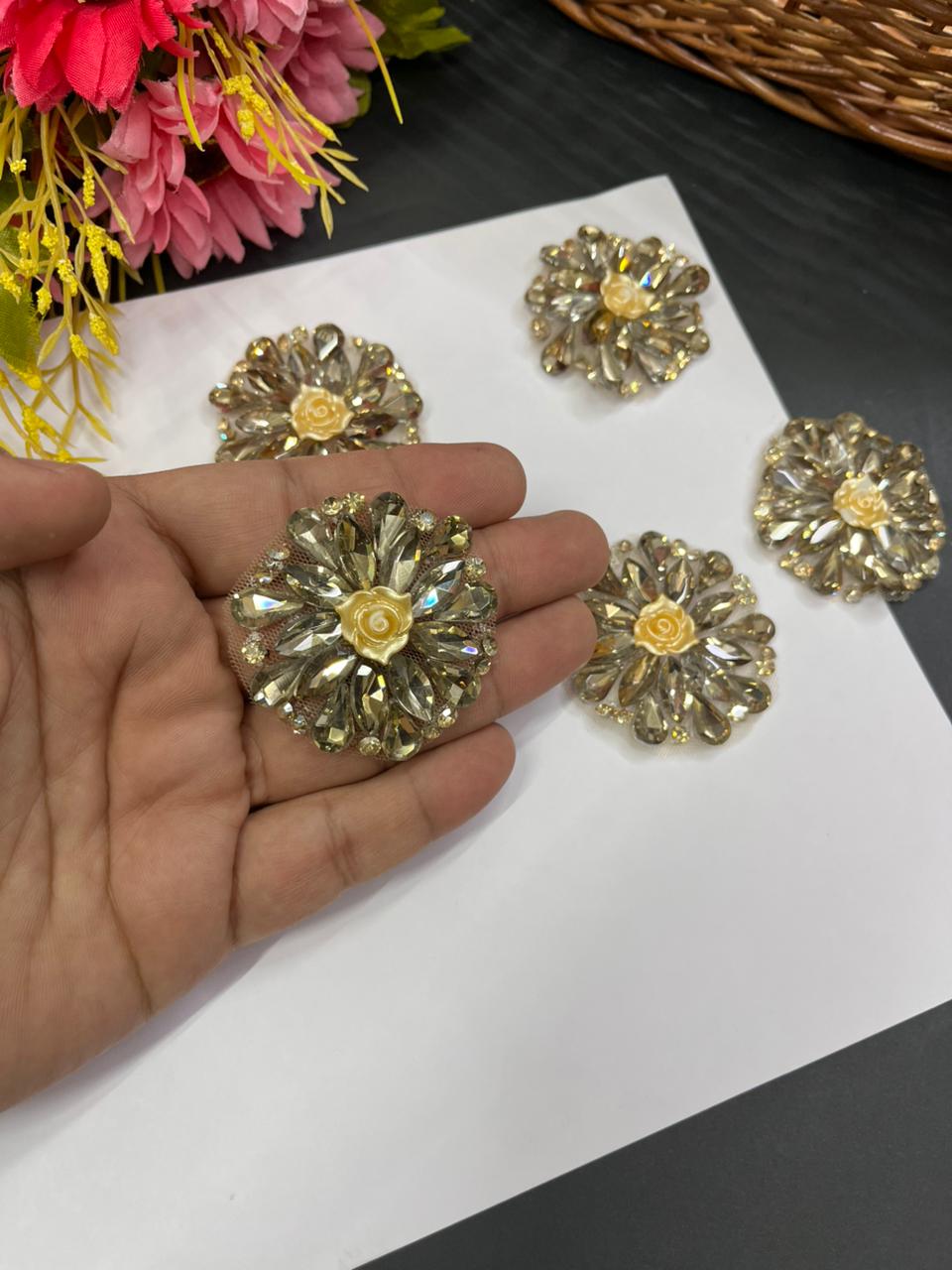 Handmade Crystal Patch – Premium Designer Patch for Ethnic & Fusion Wear | Antique