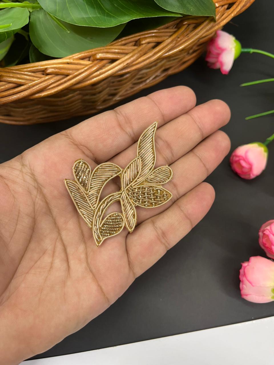 Handmade Zardosi Cutwork Patch | Zardosi Applique for Sarees, Lehengas & Ethnic Outfits | Antique