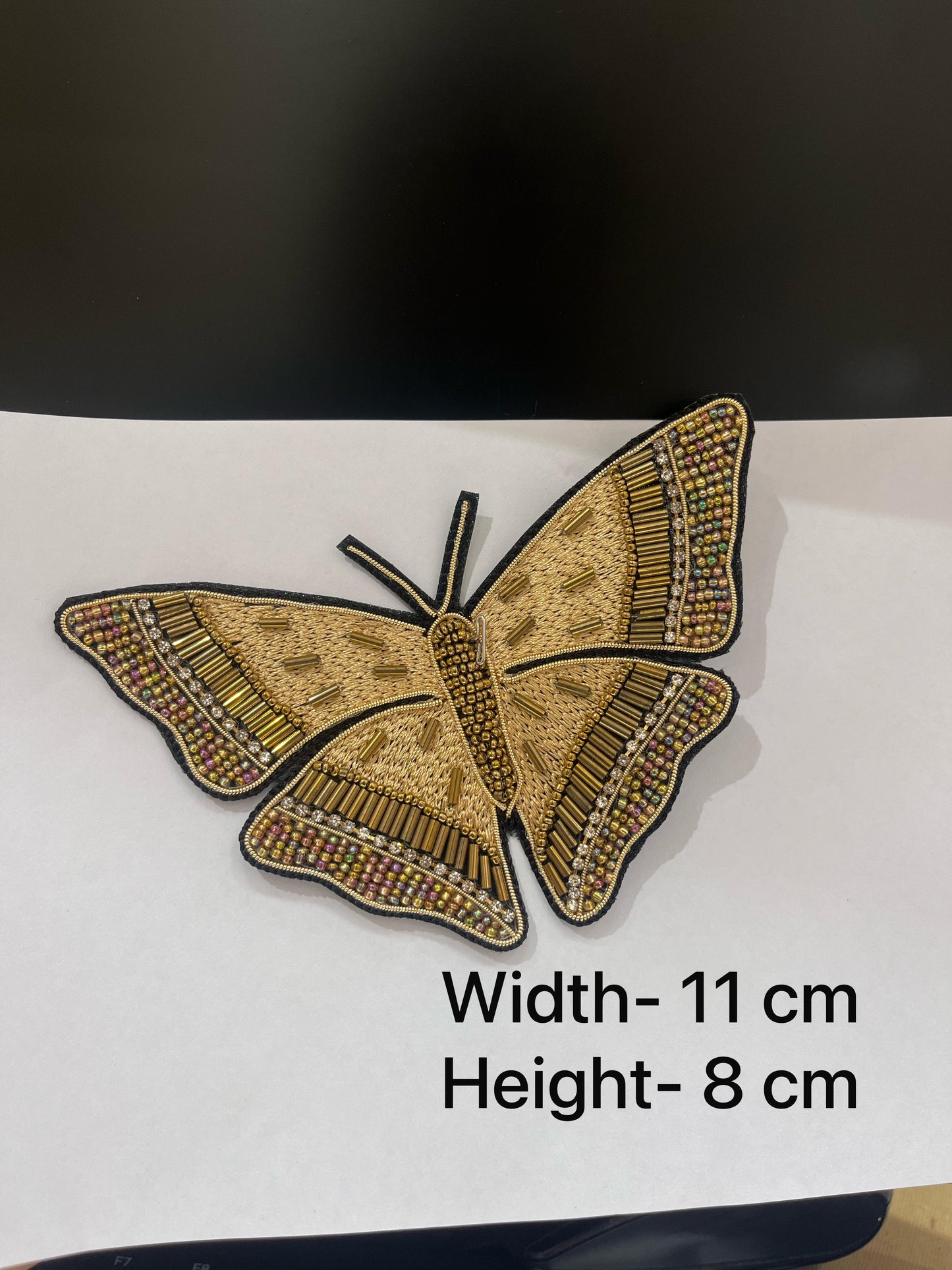 Handmade Multi Colour Butterfly Patch – Decorative Embroidered Applique for Ethnic Wear & Crafts