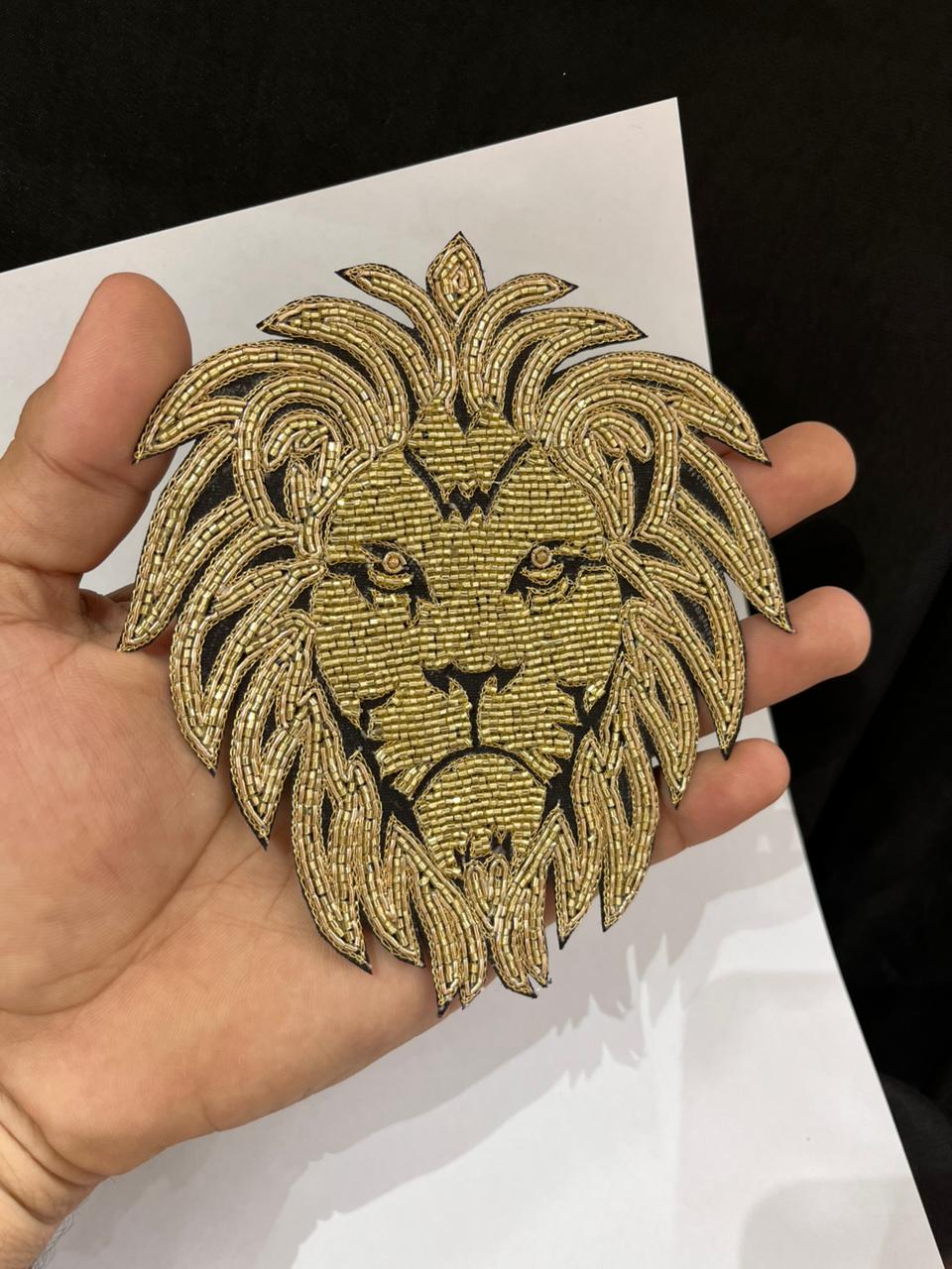 Handcrafted Lion Patch – Premium Embroidered Motif for Jackets, Kurtas, Bags, Kidswear & Craft Projects