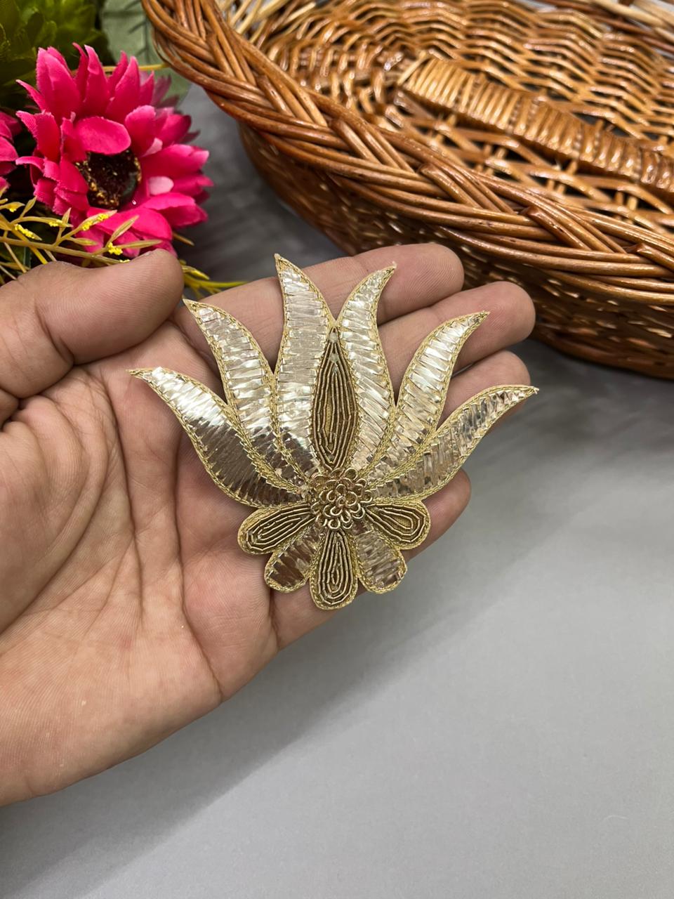 Beautiful Handmade Mukesh Work Patches – Premium Designer Embellished Appliques for Ethnic & Festive Wear | Design 1