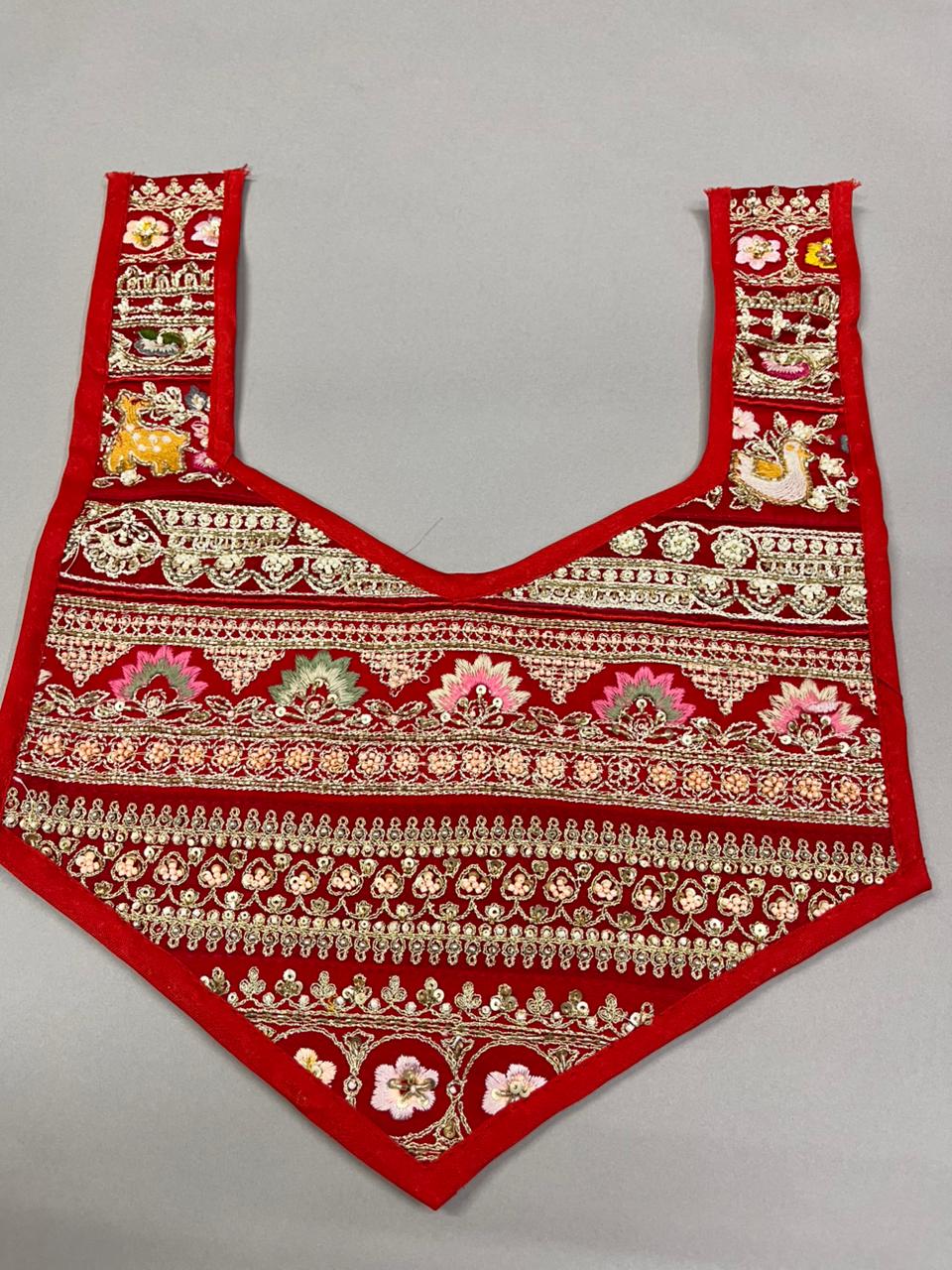 Beautiful Handcrafted Zardosi Work Neck Patch – Premium Designer Embellished Neck Applique for Blouses, Kurtis & Ethnic Wear | Design 26