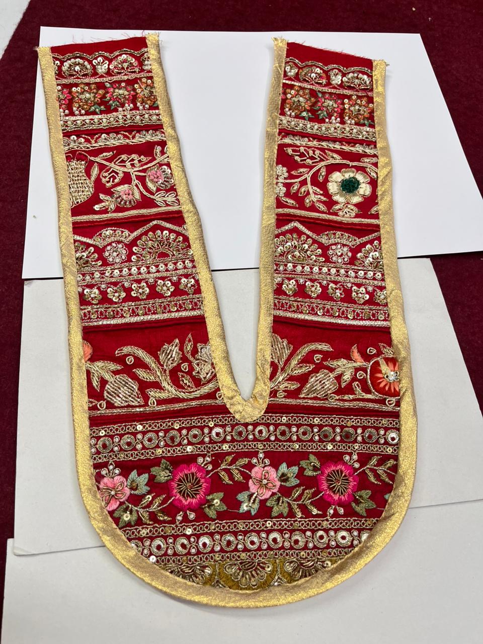 Beautiful Handcrafted Zardosi Work Neck Patch – Premium Designer Embellished Neck Applique for Blouses, Kurtis & Ethnic Wear | Design 3