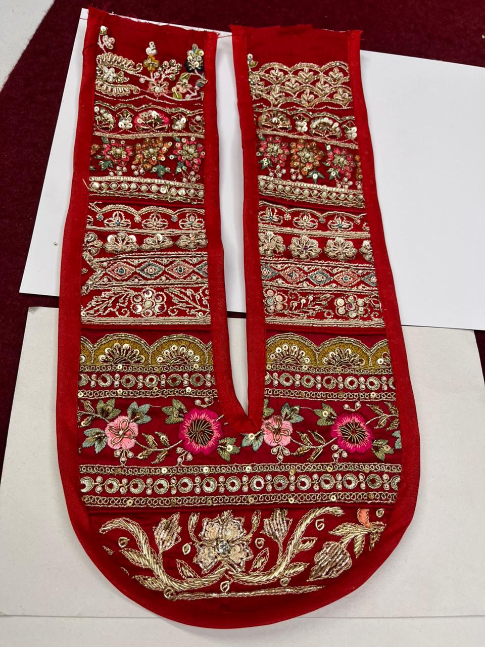 Beautiful Handcrafted Zardosi Work Neck Patch – Premium Designer Embellished Neck Applique for Blouses, Kurtis & Ethnic Wear | Design 4