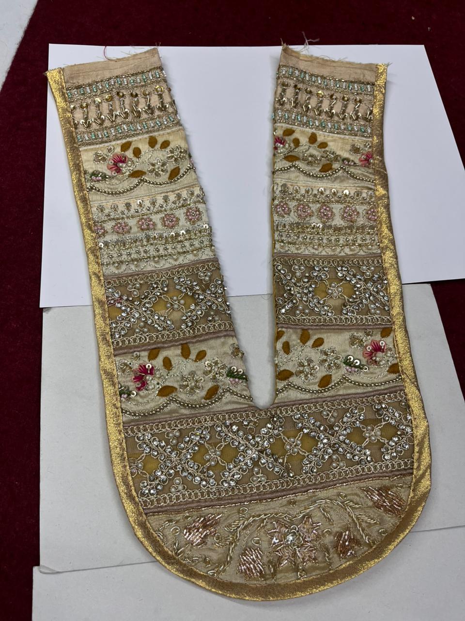 Beautiful Handcrafted Zardosi Work Neck Patch – Premium Designer Embellished Neck Applique for Blouses, Kurtis & Ethnic Wear | Design 6