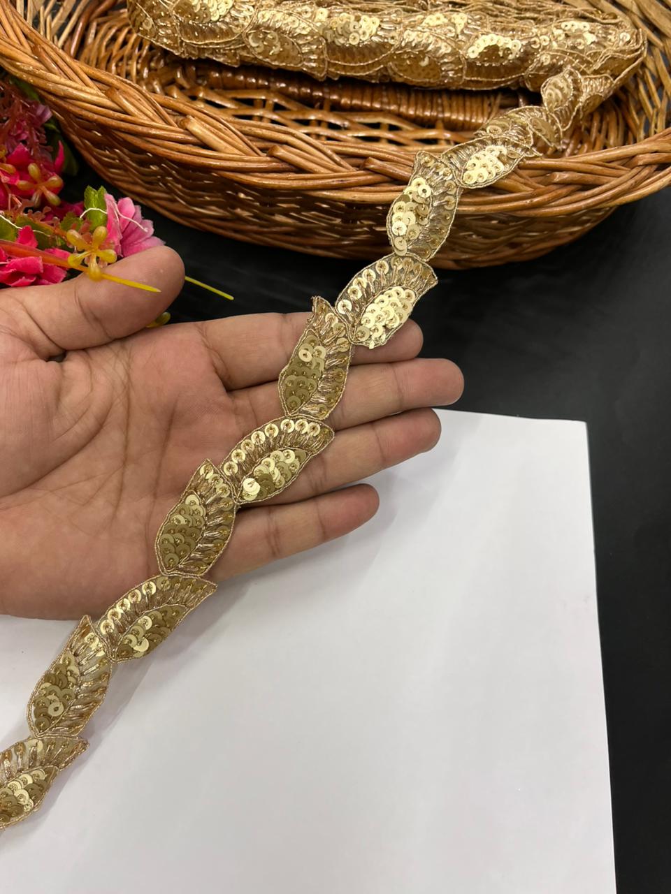 Beautiful Golden Zari Lace – Premium Gold Embroidered Designer Lace | Gold