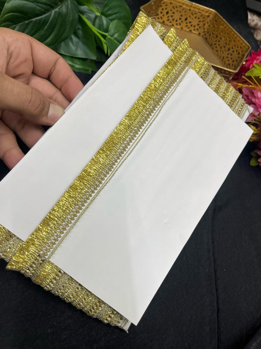 Gold Zari Fringe Lace Border – 9 Meters, 1-Inch Decorative Latkan Trim for Sarees, Lehengas & Dupattas | Gold