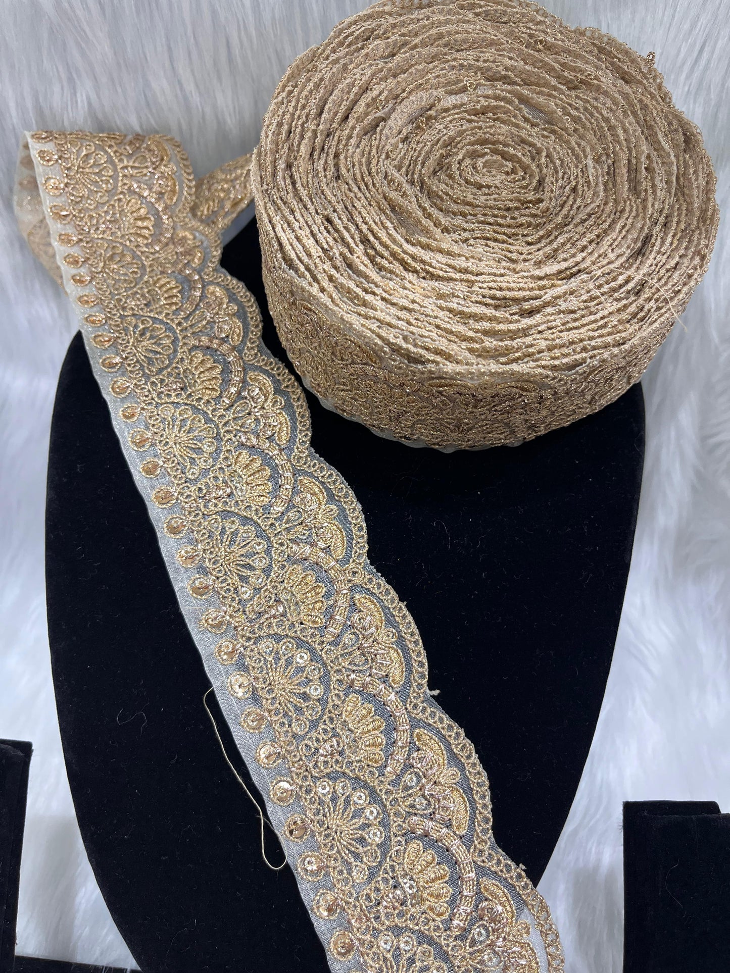 Gold Cutwork Embroidery Lace Border for Saree and Dupatta – 9 Meters, 2-Inch Width | Gold