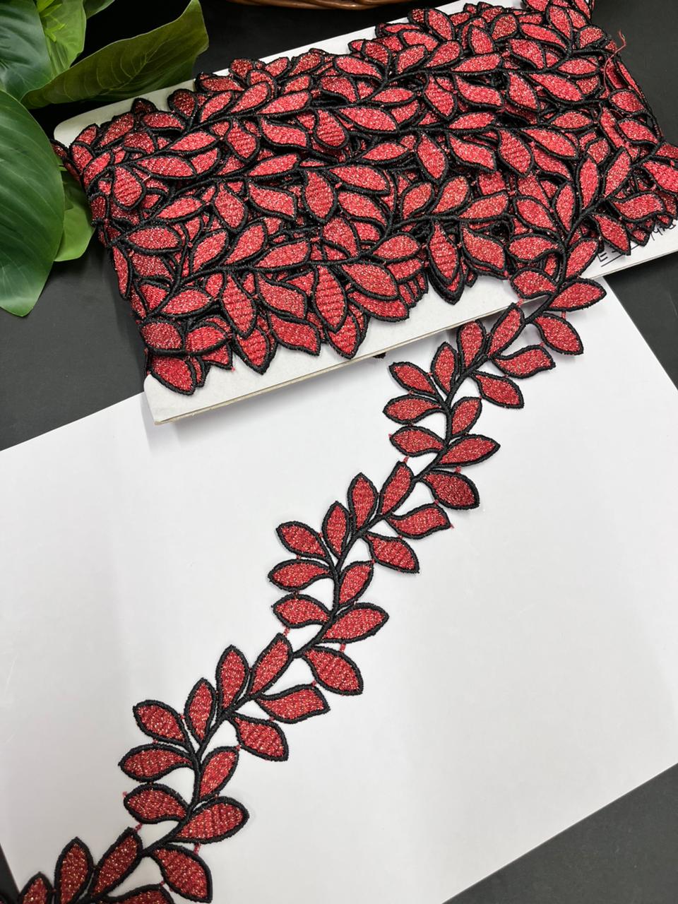 Exclusive Western Lace Borders – Boutique Style Imported Saree Laces (9 Meter Roll) | Maroon