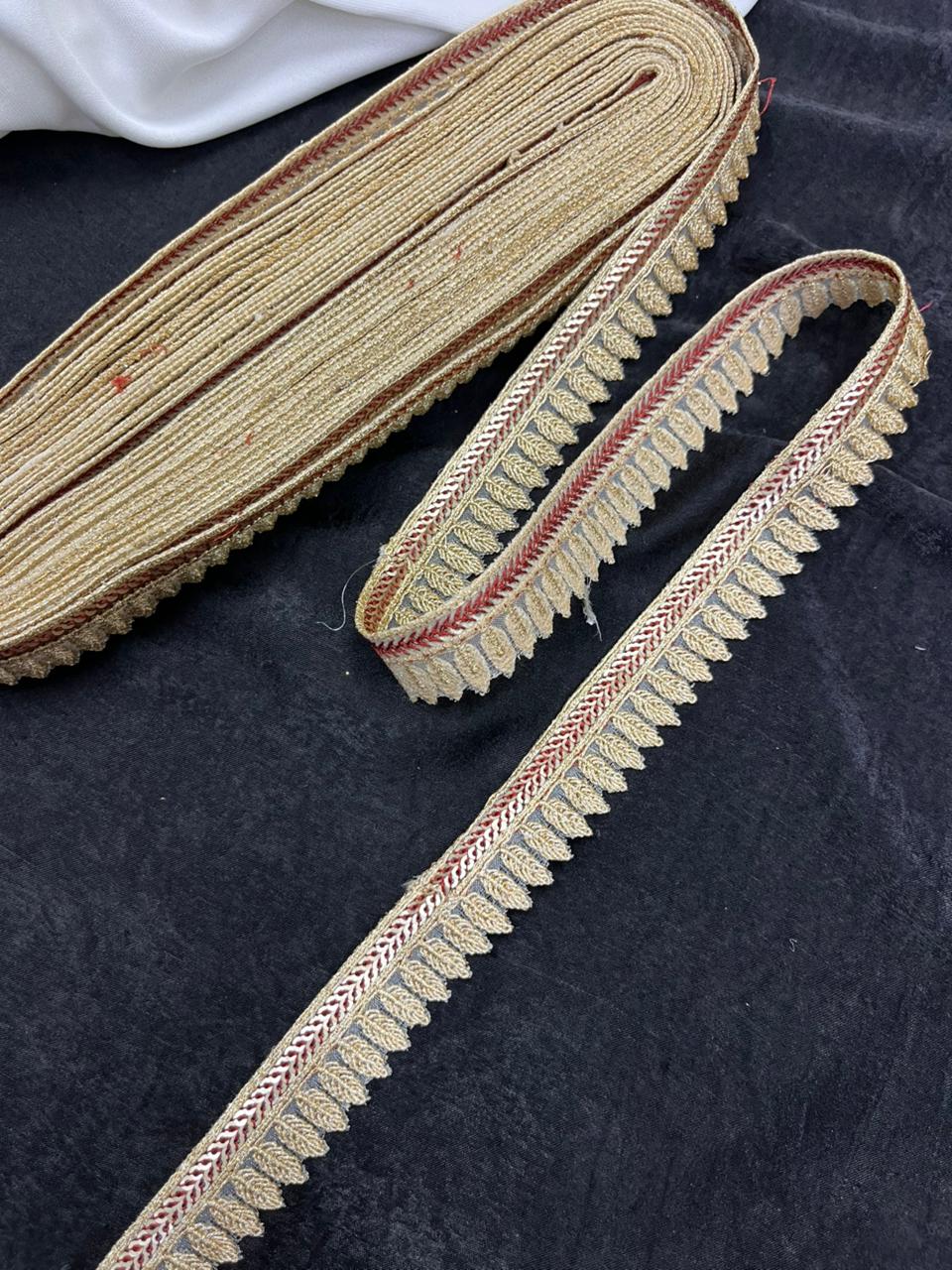 Beautiful Embroidery Zari Lace Borders for Sarees, Kurtis & Dresses – Decorative Ethnic Embroidered Lace Trim | Maroon