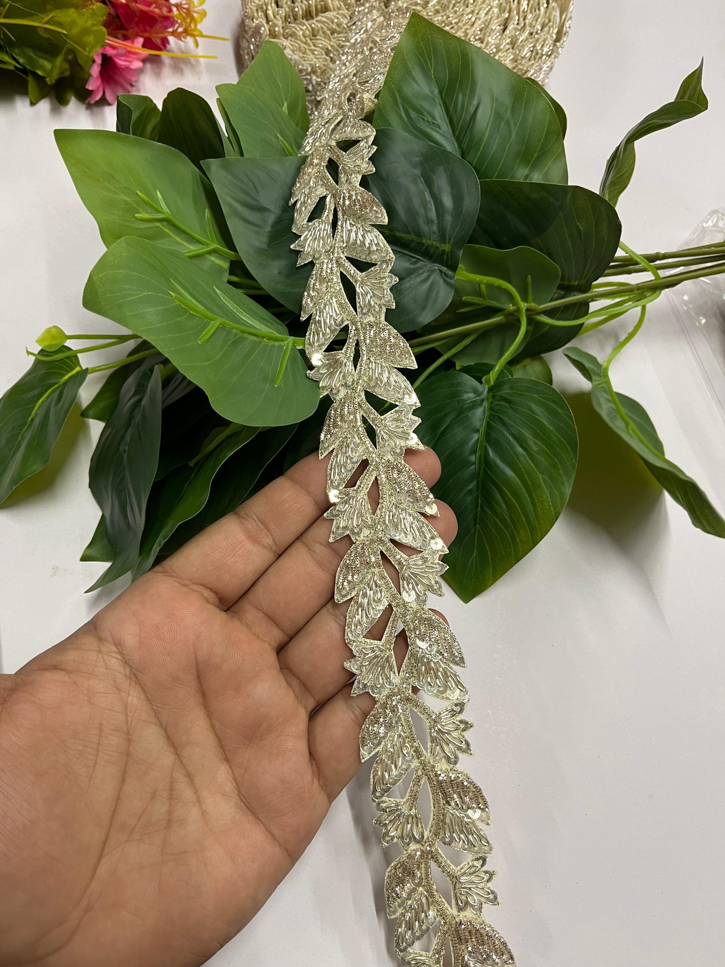 Zardosi Handmade Lace | Cutwork Hand-Embroidered Lace Borders – 9 Meters, 1.5-Inch Width | Pani Gold