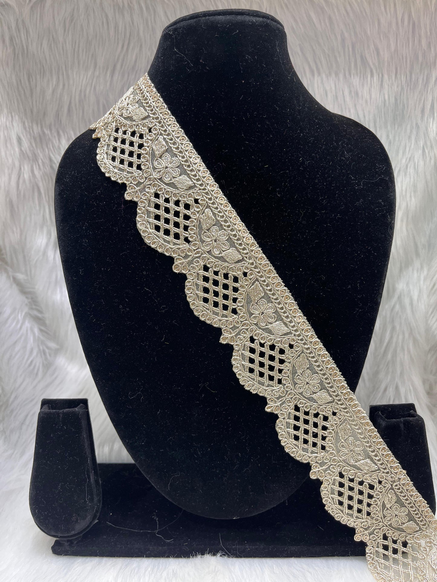Gold Cutwork Embroidery Lace Border for Saree and Dupatta – 9 Meters, 2-Inch Width | Pani Gold