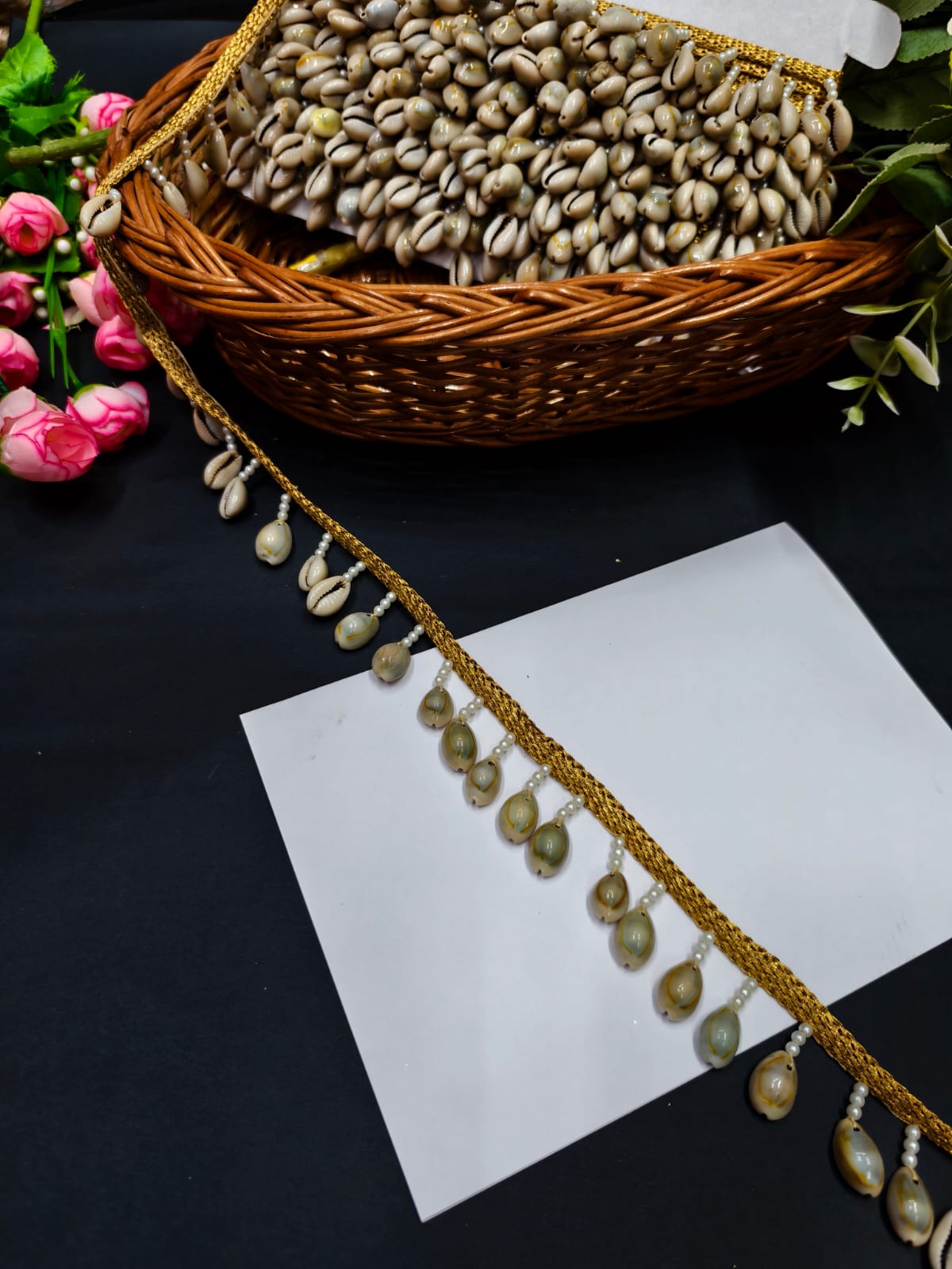 New Shell Hanging Lace for Decorative Beach Bag Cushions Trimmings Ribbons Tape, Jewelry Making Trim, Table Runner Lace
