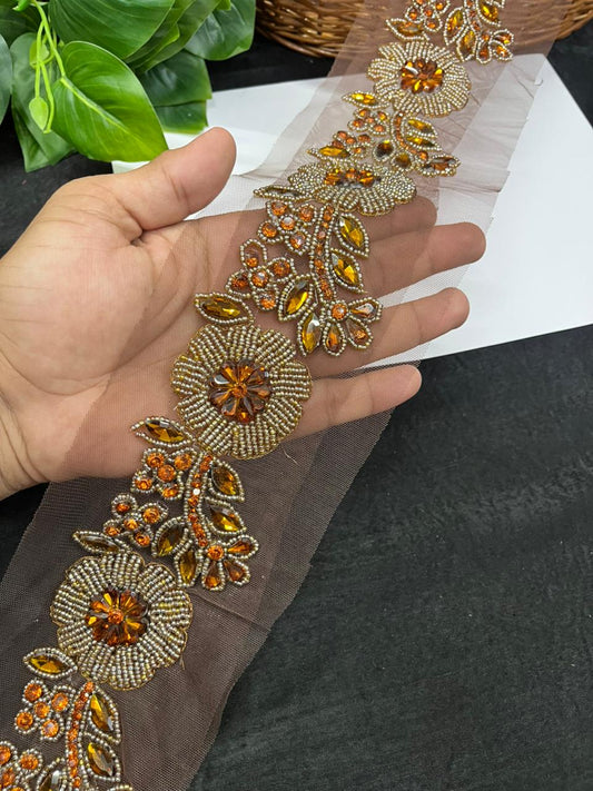 Exclusive Handcrafted Designer Lace for Sarees, Kurtis & Dresses – Premium Handwork Lace Border (2.5 Inch) | Antique