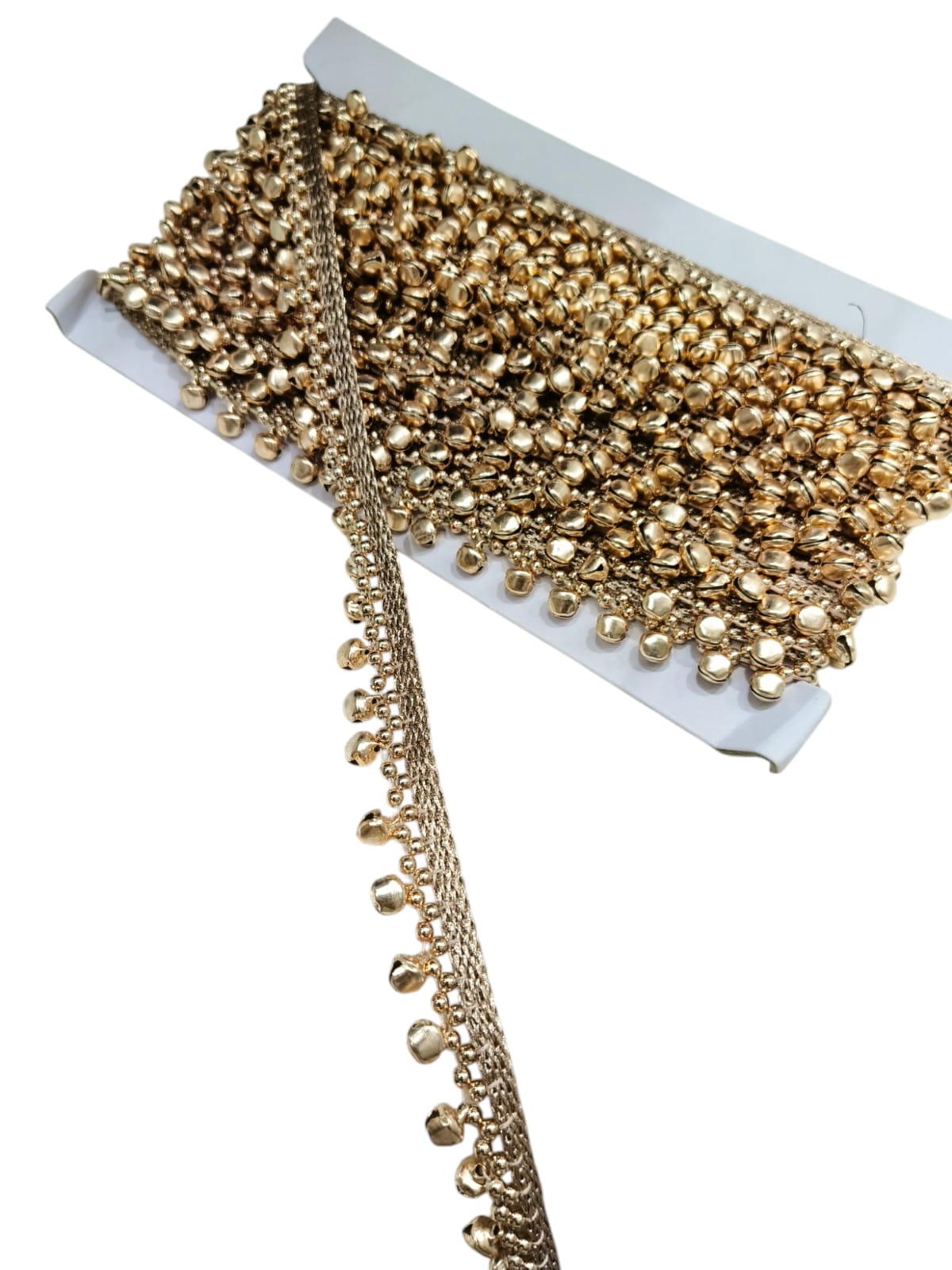 Ghunghroo Trims Indian Embroidery Sari Border Crafting Saree Sewing Decorative Beach Bag Cushions Trimmings Ribbons Tape, Jewelry Making Trim, Table Runner Lace - Rose Gold