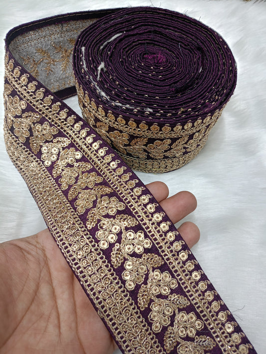 Embroidered saree border lace 9 meters roll