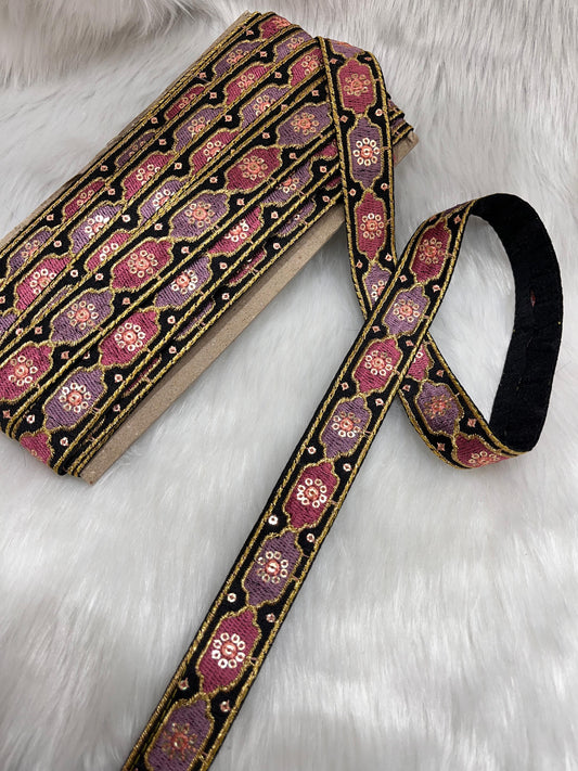 Sabhyasachi Inspired Multicolour Sequin Lace Border - 9 Meter Decorative Trim | Multi Color | 03