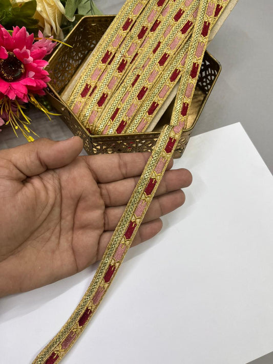 Sabyasachi Inspired Embroidery Fabric Laces – Premium 1 Inch Designer Decorative Lace for Sarees & Ethnic Wear (9 Meter)