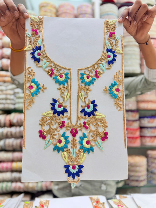 Handcrafted Thread Work Neck Patches – Premium Designer Neck Embellishment