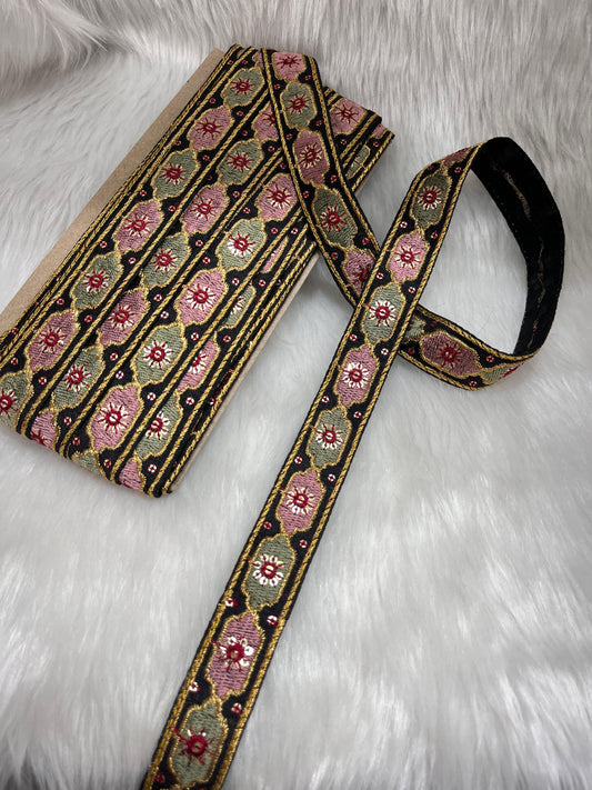 Sabhyasachi Inspired Multicolour Sequin Lace Border - 9 Meter Decorative Trim | Multi Color | 04